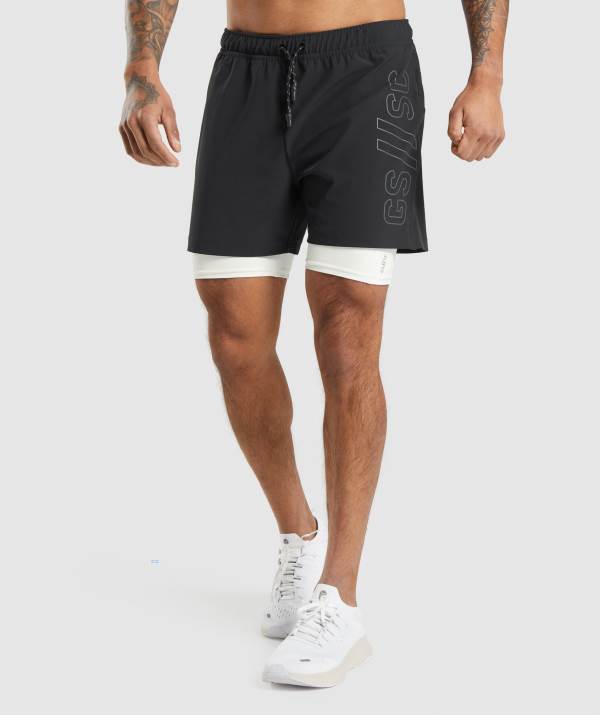 Panske Šortky Gymshark Steve Cook Ranger Čierne | KA3706824